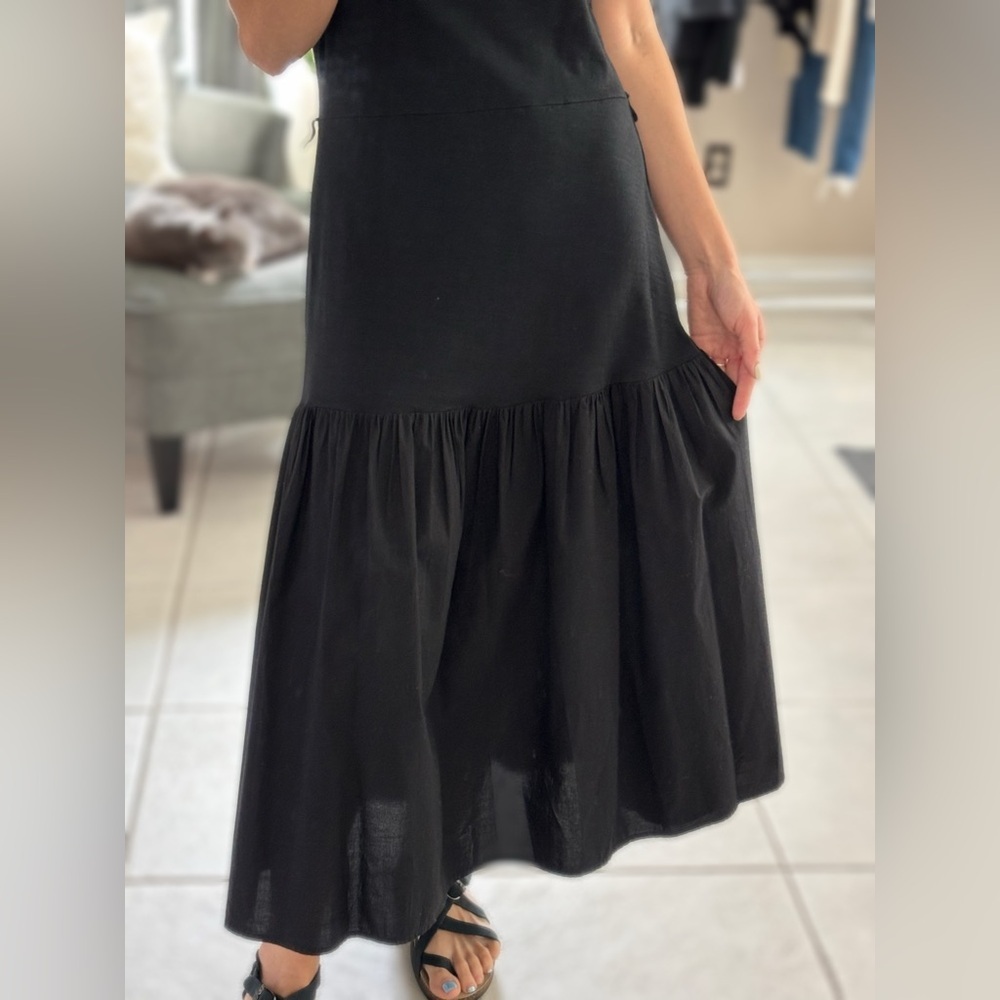 Nation Los Angeles Everleigh Frilly Dress in Jet Black size M - Picture 15 of 16